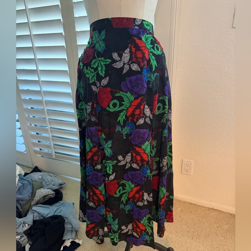 Floral Black Maxi Skirt